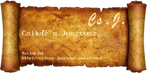 Csikós Jusztusz névjegykártya